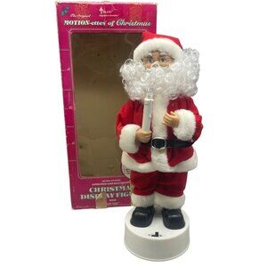 ELCO motion Christmas display figure Santa plays music red white 14" READ